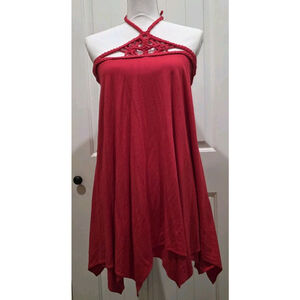 Sky Women's Braided Crochet Accent Mini Red Size M NW0T Tie Halter Layered